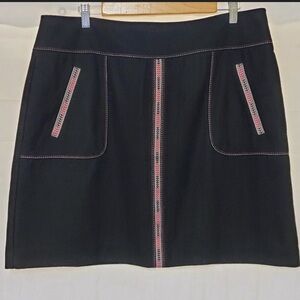 Loft wool blend Southwestern Aztec mini Skirt Size 8 black NWOT